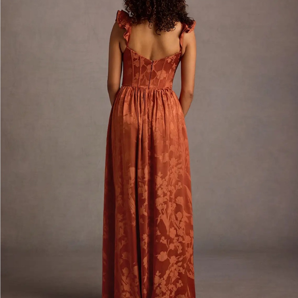 AZAZIE JIANNA RUST FLUTTER SLEEVES MAXI DRESS - Picture 2 of 4